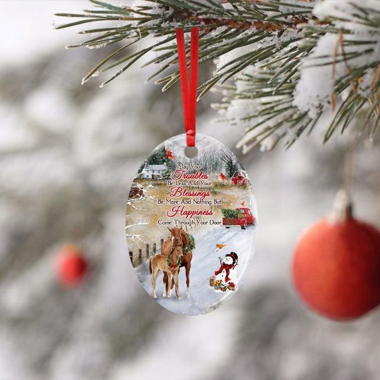 Christmas Horse Ceramic Ornament 3