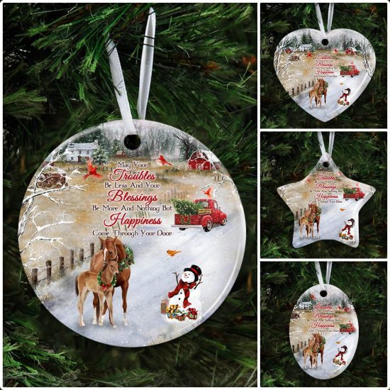 Christmas Horse Ceramic Ornament 5