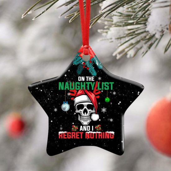 Christmas Skull Ceramic Ornament 1