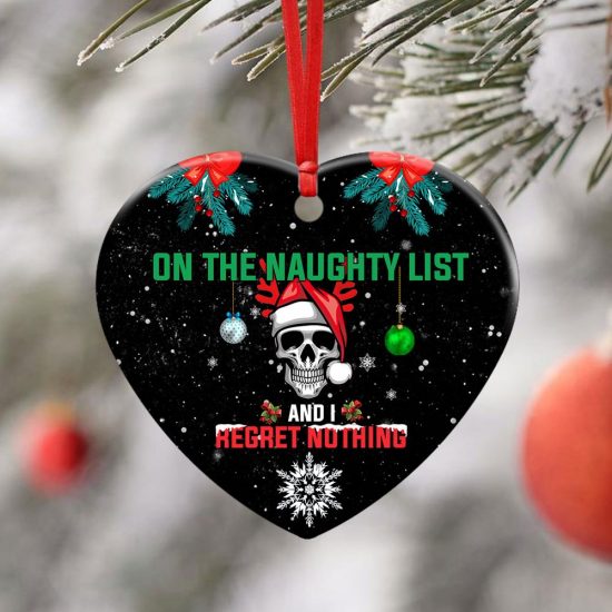 Christmas Skull Ceramic Ornament 2