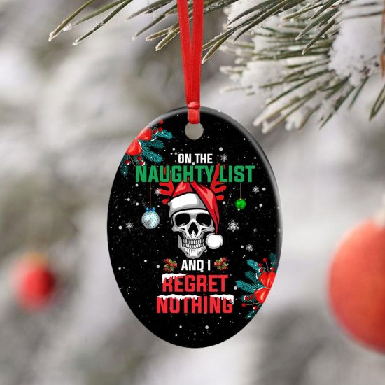 Christmas Skull Ceramic Ornament 3