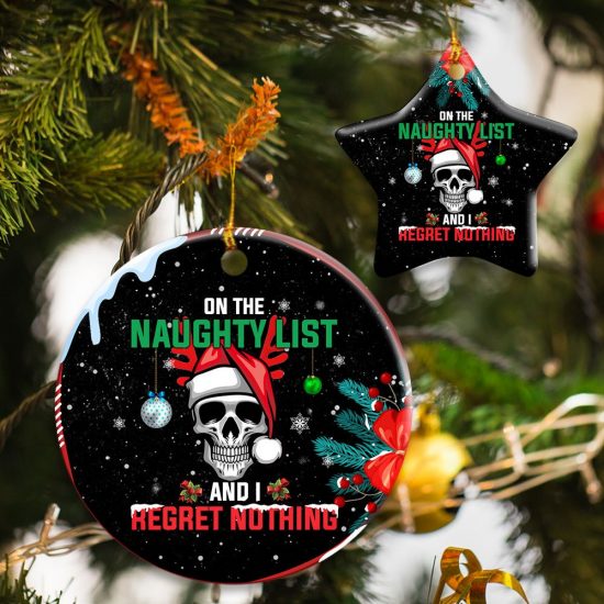 Christmas Skull Ceramic Ornament