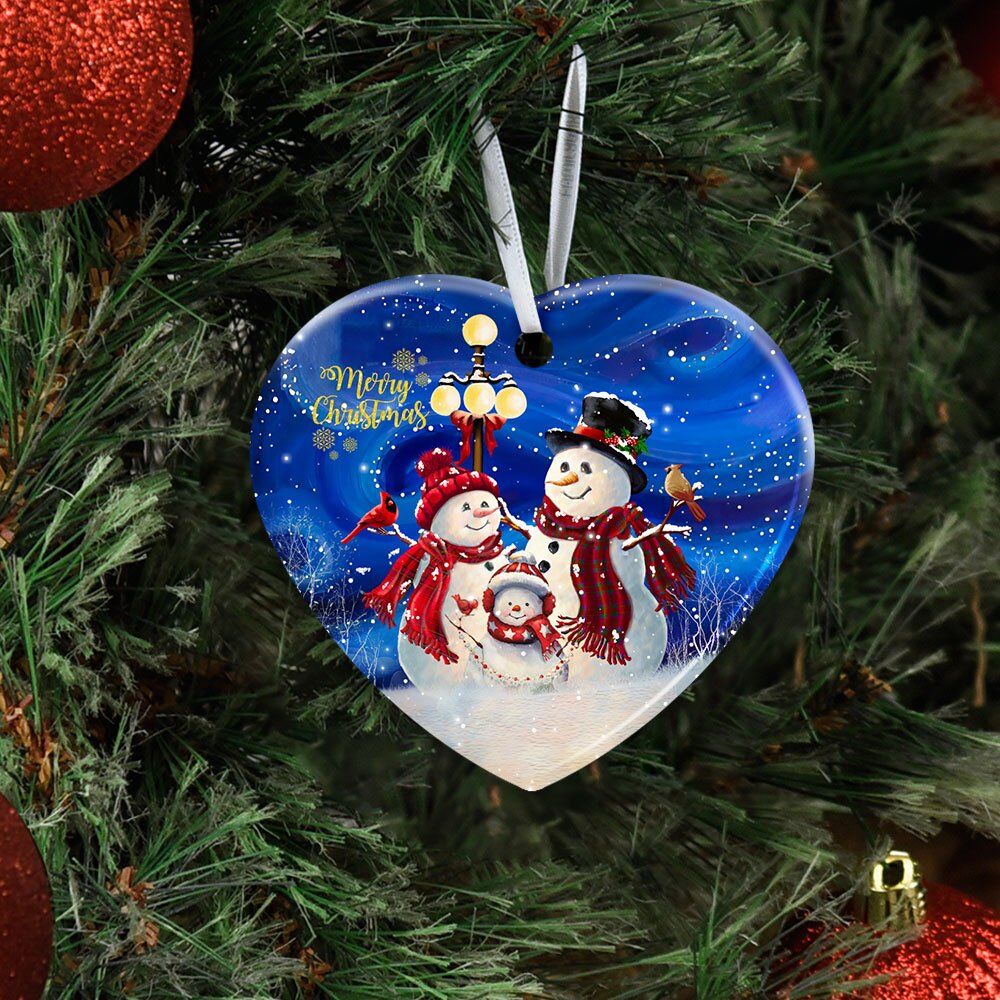 Christmas-Snowman-Family-Ceramic-Ornament-2 Christmas Snowman Family Ceramic Ornament 2