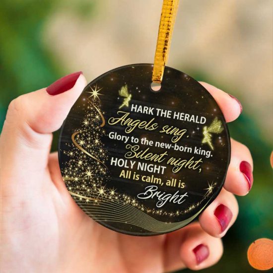 Christmas Song Angels Sing Ceramic Ornament