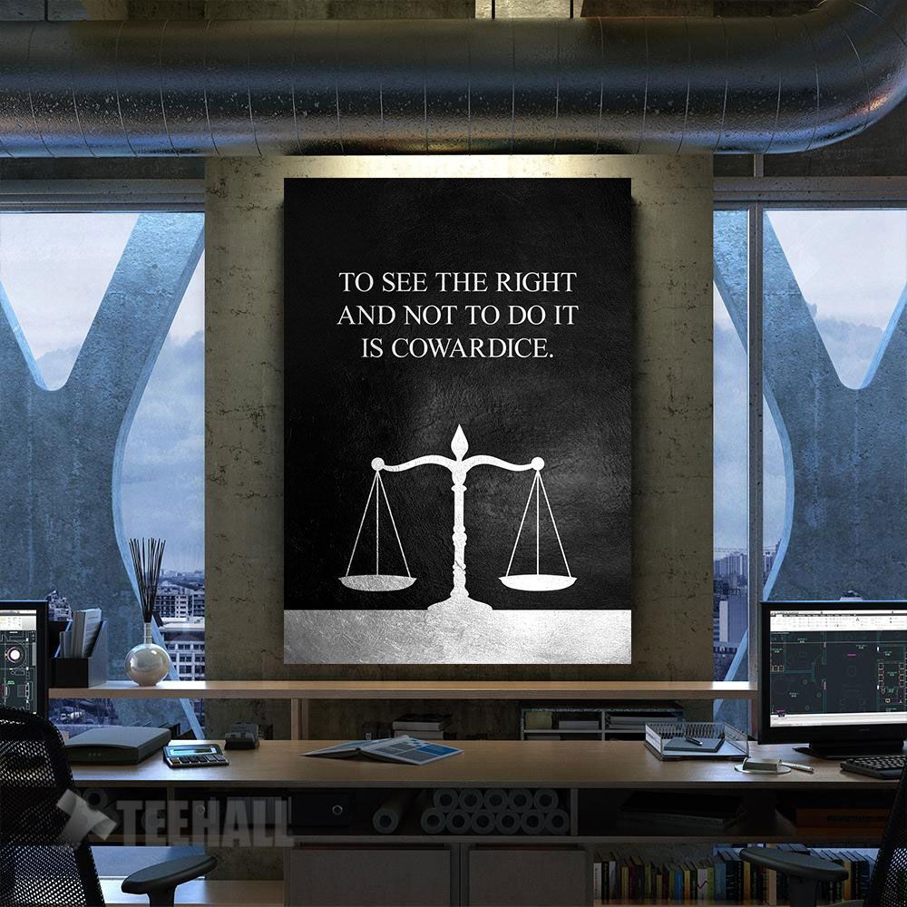 Confucius On Cowardice Motivational Canvas Prints Wall Art Decor
