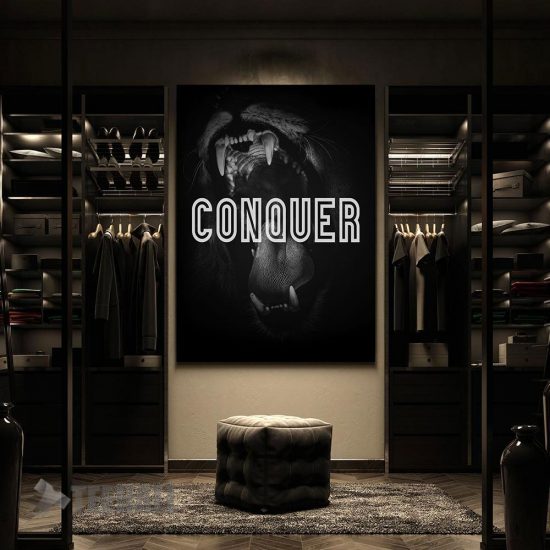 Conquer Motivational Canvas Prints Wall Art Decor 2 1
