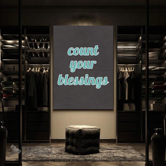Count Your Blessings Quote Motivational Canvas Prints Wall Art Decor 2
