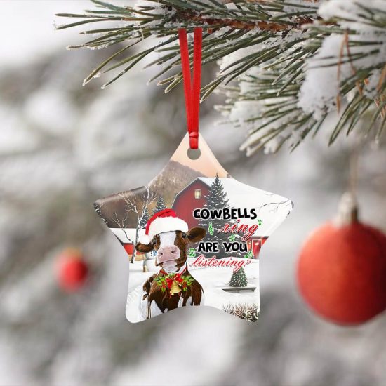 Cowbells Ring Ceramic Ornament 1