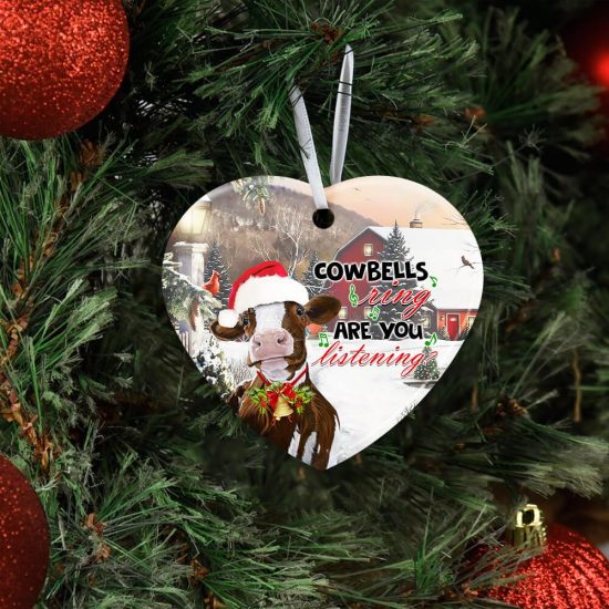 Cowbells Ring Ceramic Ornament 2