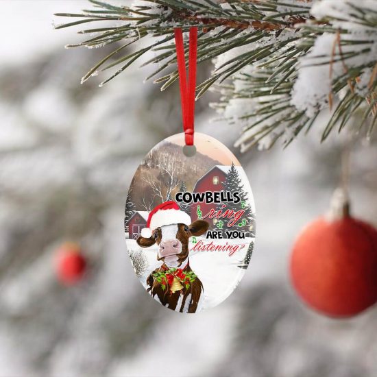 Cowbells Ring Ceramic Ornament 3