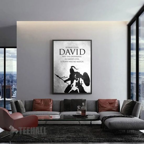 David And Goliath Motivational Canvas Prints Wall Art Decor 1 1