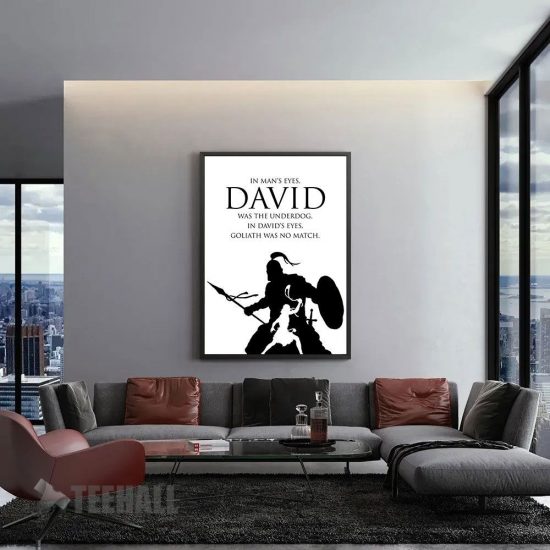 David And Goliath Motivational Canvas Prints Wall Art Decor 1
