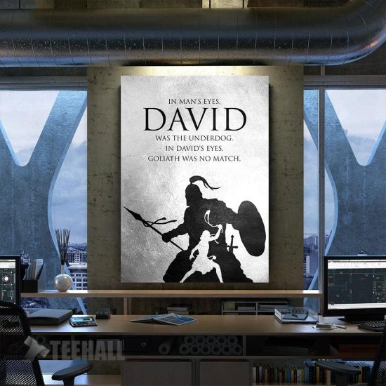 David And Goliath Motivational Canvas Prints Wall Art Decor