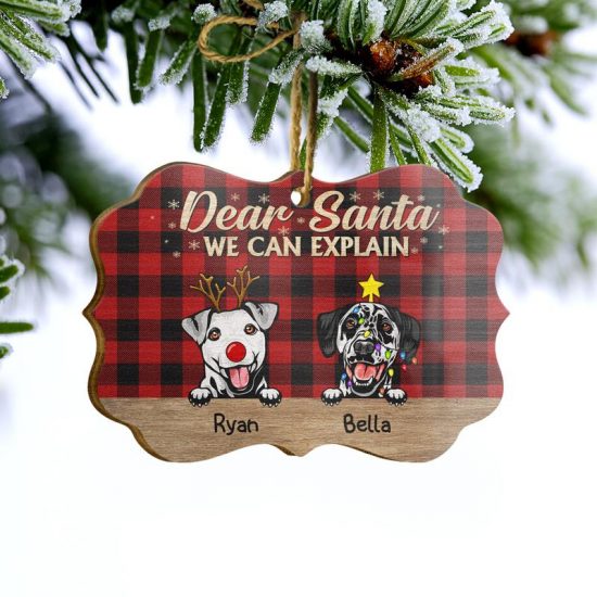 Dear Santa I Can Explain Christmas Dog Christmas Gift For Dog Lovers Personalized Custom Wooden Ornament 2
