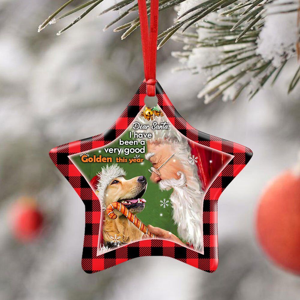 I've Been A Very Good Golden This Year Ceramic Ornament