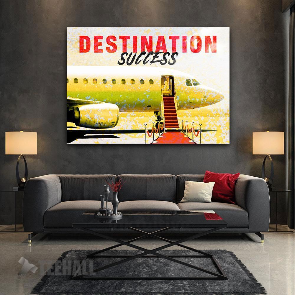 Destination Success Motivational Canvas Prints Wall Art Decor