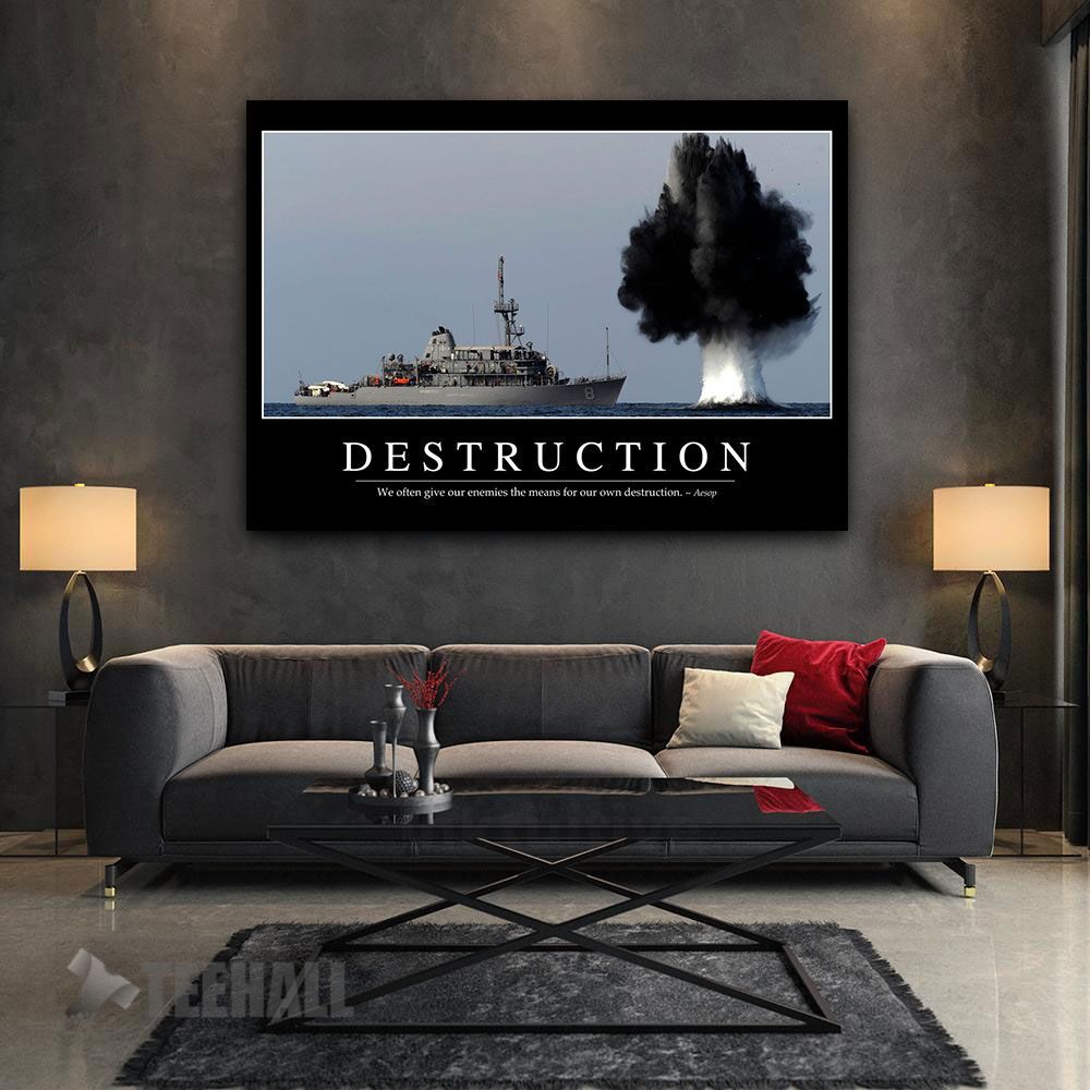 Destruction Motivational Canvas Prints Wall Art Decor