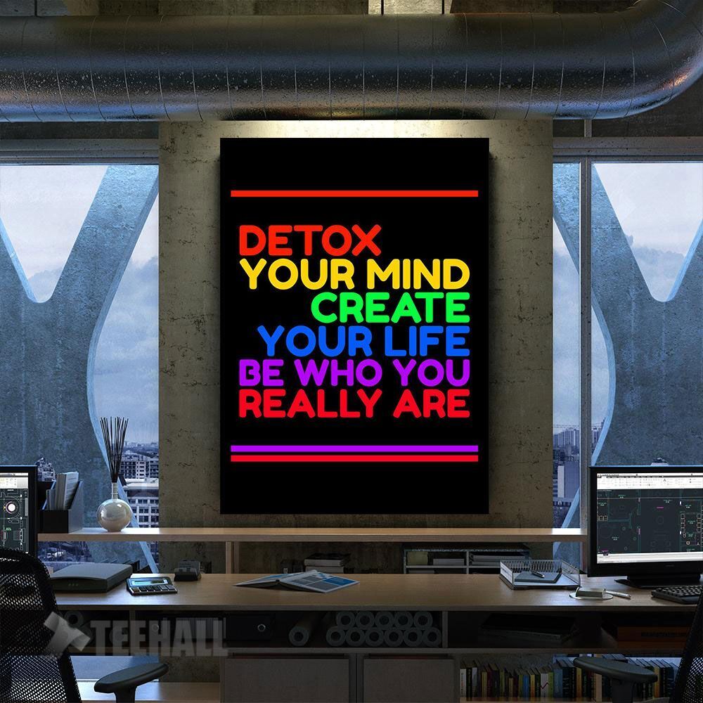 Detox Your Mind Mindset Motivational Canvas Prints Wall Art Decor