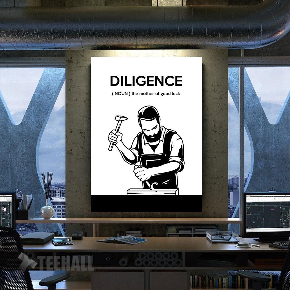 Diligence And Luck Bf Motivational Canvas Prints Wall Art Decor