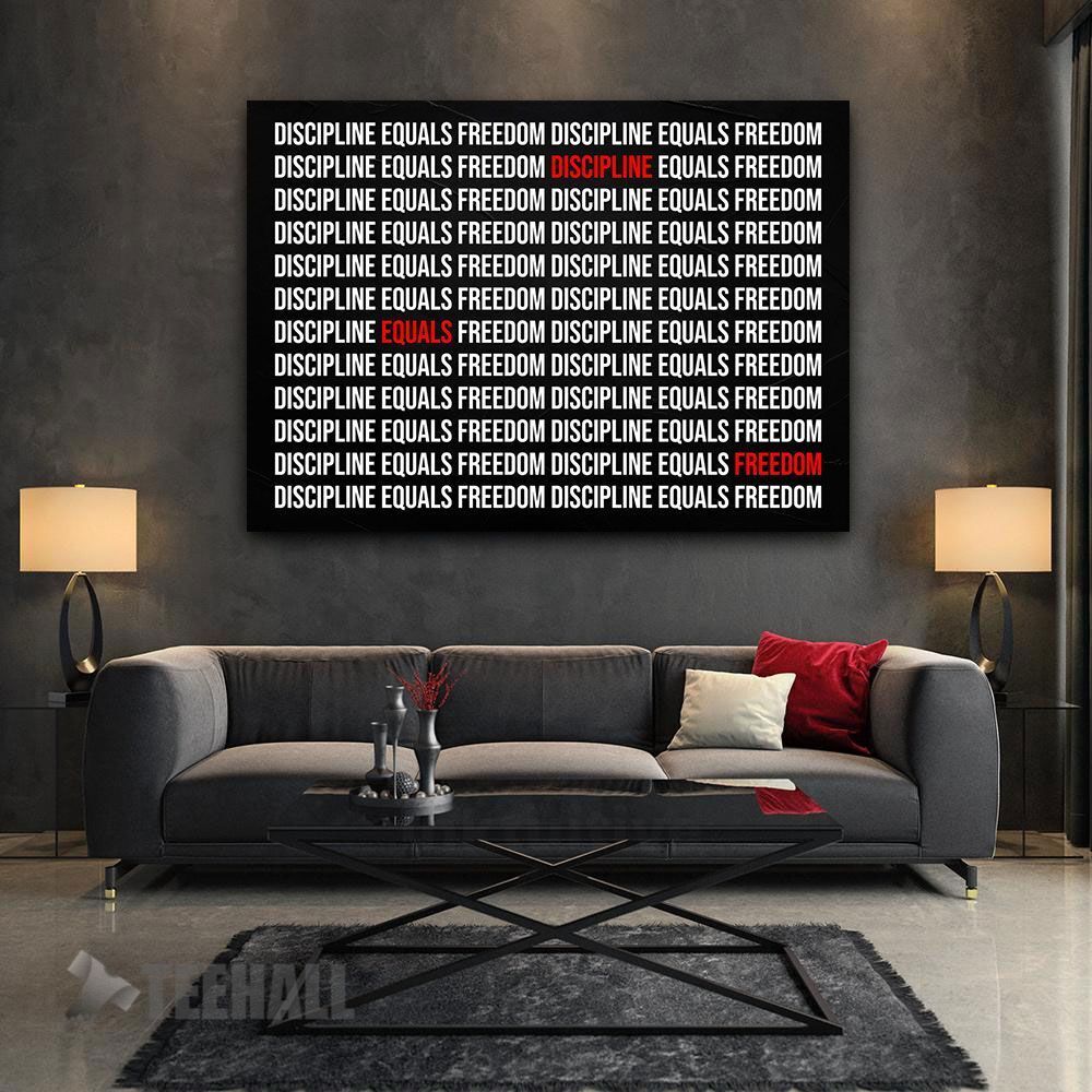 Discipline Equals Freedom Motivational Canvas Prints Wall Art Decor