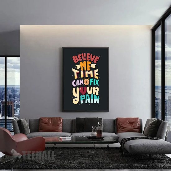 Dont Believe In The Pain Motivational Canvas Prints Wall Art Decor 1