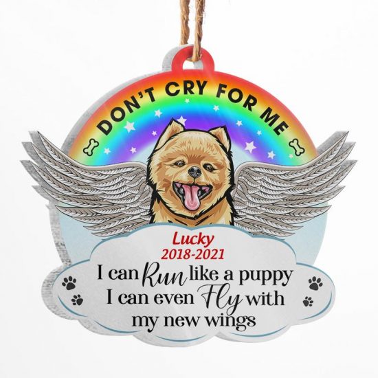 Don't Cry For Me - Dog Memorial Gift - Personalized Custom  Circle Acrylic Ornament