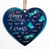 Dragonfly Your Wings Were Ready - Memorial Gift - Personalized Custom Heart Acrylic Ornament