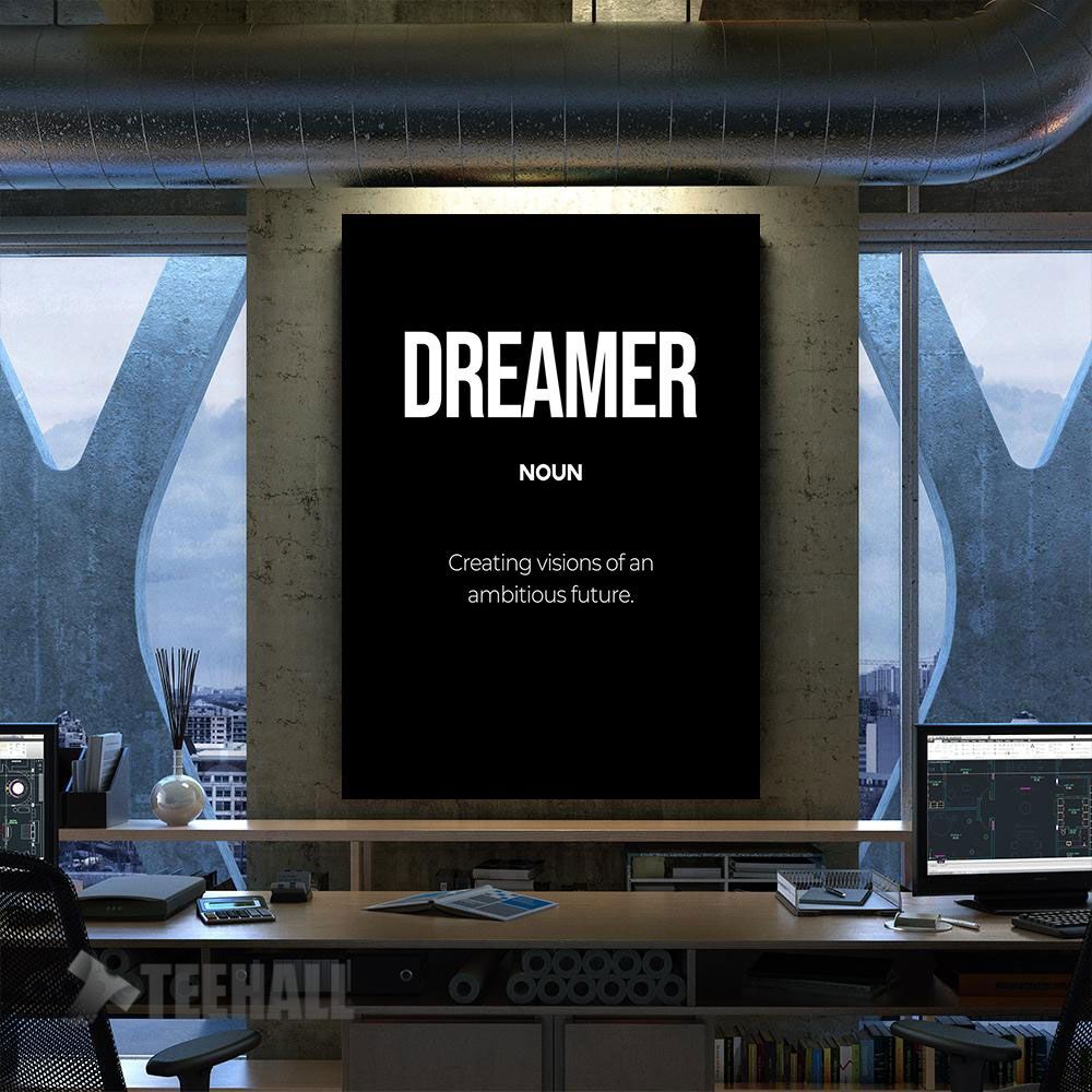Dreamer Definition Motivational Canvas Prints Wall Art Decor