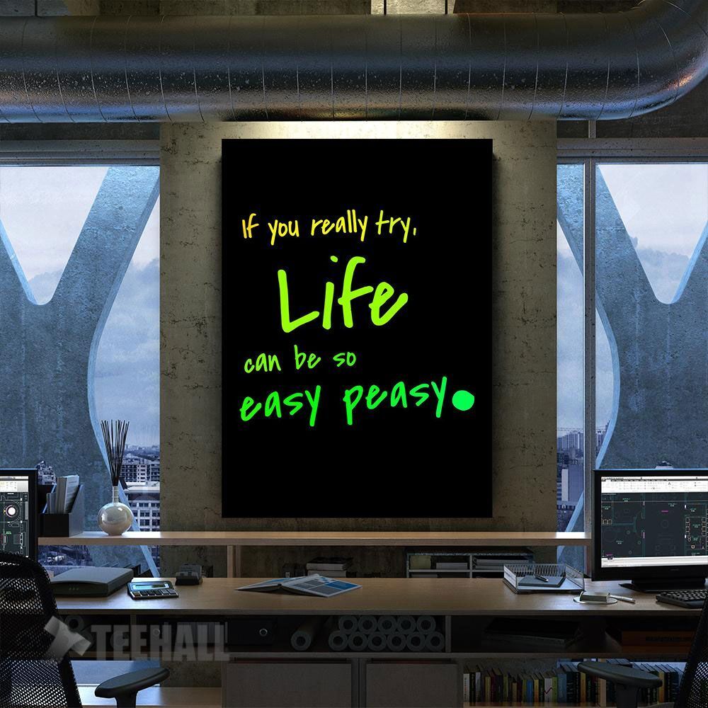 Easy Peasy Life Positivity Motivational Canvas Prints Wall Art Decor