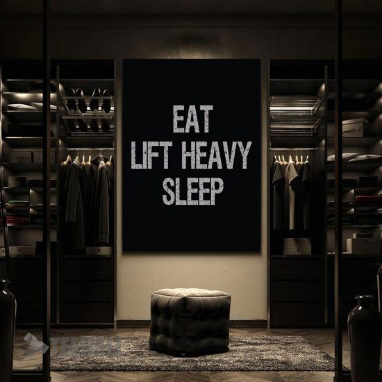 Eat Lift Heavy Sleep Motivational Canvas Prints Wall Art Decor 2