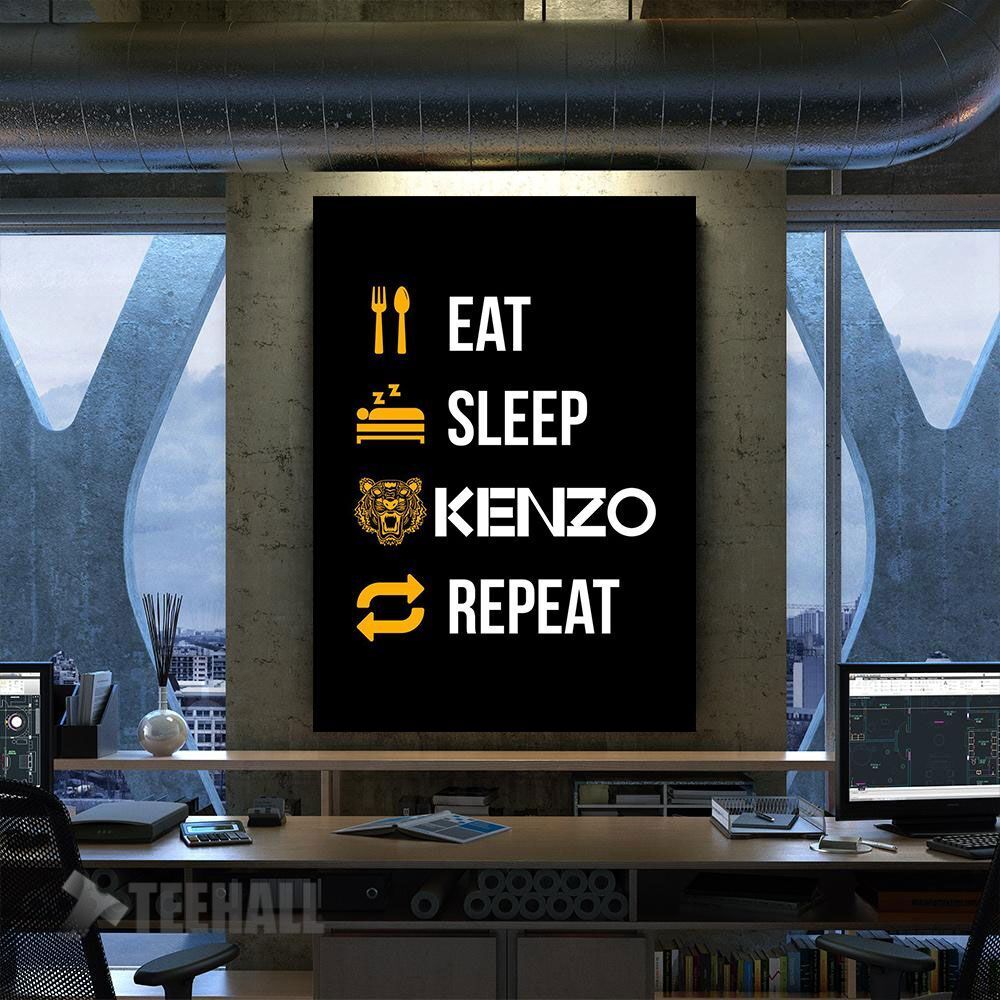 Eat Sleep Kenzo Repeat Motivational Canvas Prints Wall Art Decor