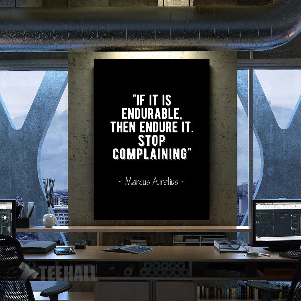 Endure It Stoic Quote Motivational Canvas Prints Wall Art Decor