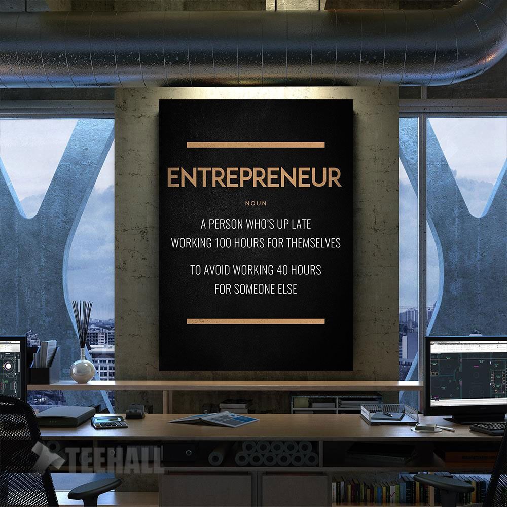 Entrepreneur Definition Motivational Canvas Prints Wall Art Decor