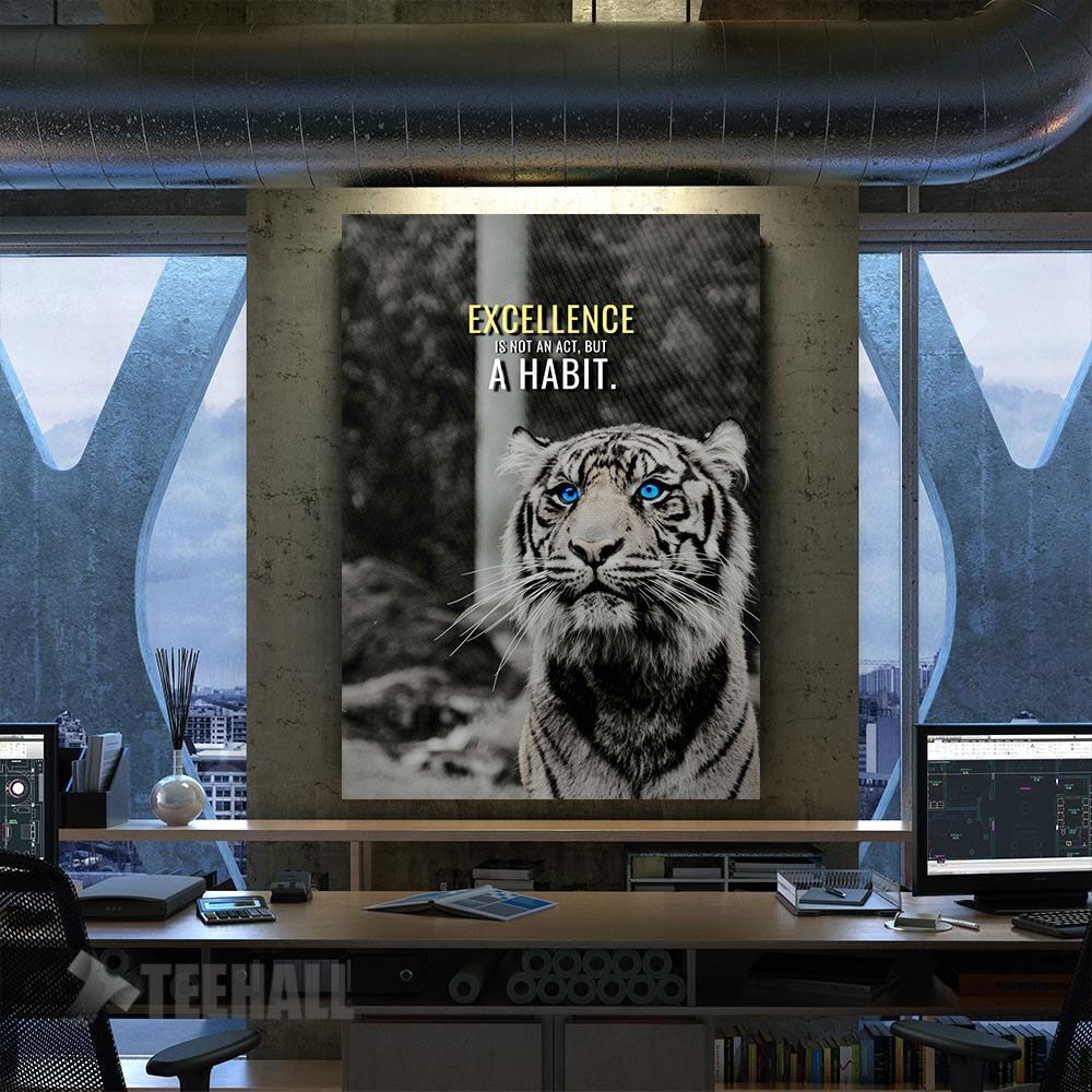 Excellence Is A Habit Motivational Canvas Prints Wall Art Decor