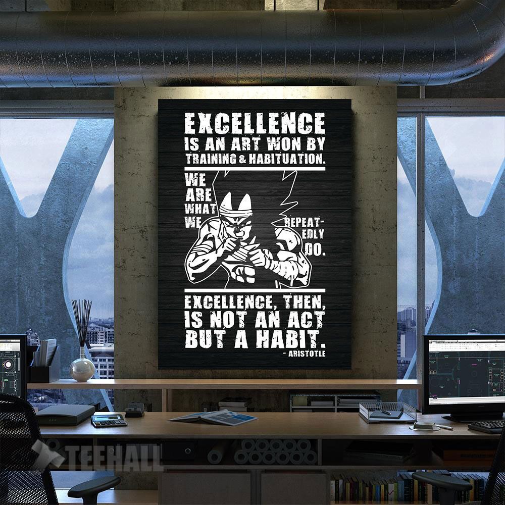 Excellence Is A Habit Motivational Canvas Prints Wall Art Decor