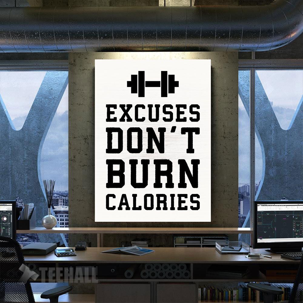 Excuses Gym Motivation Canvas Prints Wall Art Decor