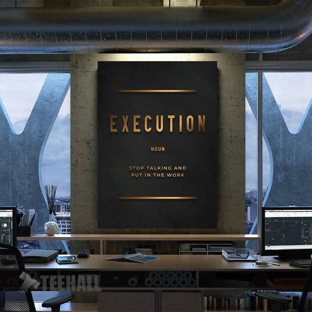 Execution Definition Motivational Canvas Prints Wall Art Decor