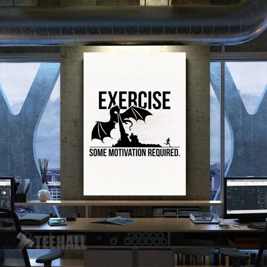 Exercise Dragon Motivation Canvas Prints Wall Art Decor
