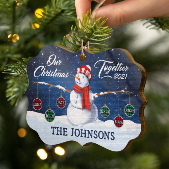 Family Our Christmas Together Christmas Gift Personalized Custom Wooden Ornament 2