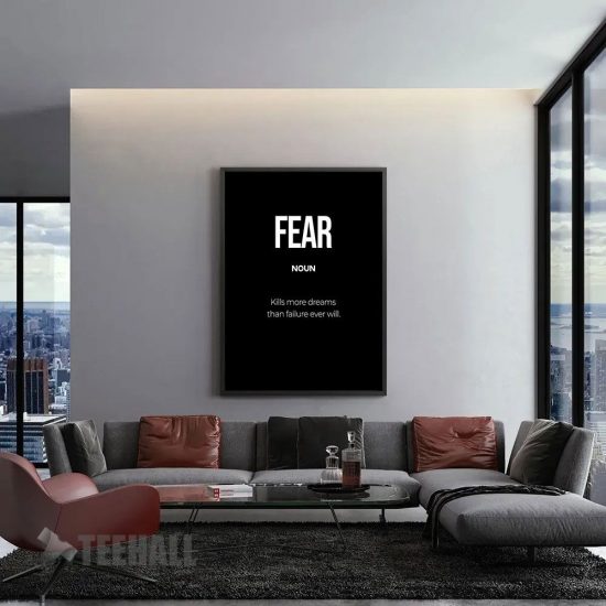 Fear Definition Motivational Canvas Prints Wall Art Decor 1