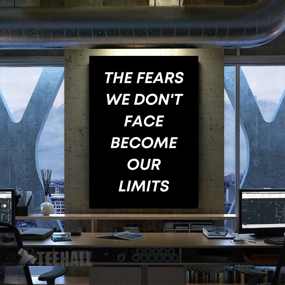 Fears Are Limits Poster Motivational Canvas Prints Wall Art Decor