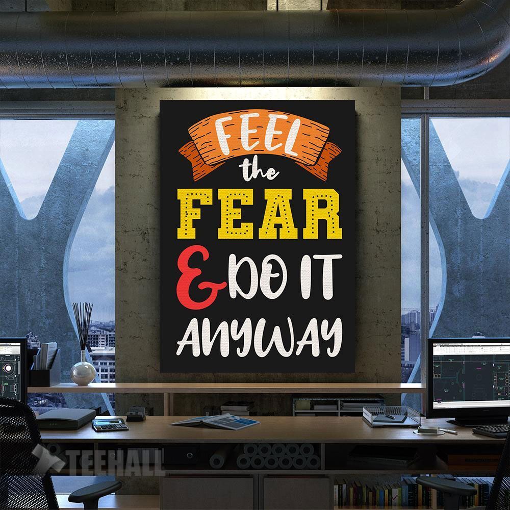 Feel The Fear And Do It Motivational Canvas Prints Wall Art Decor