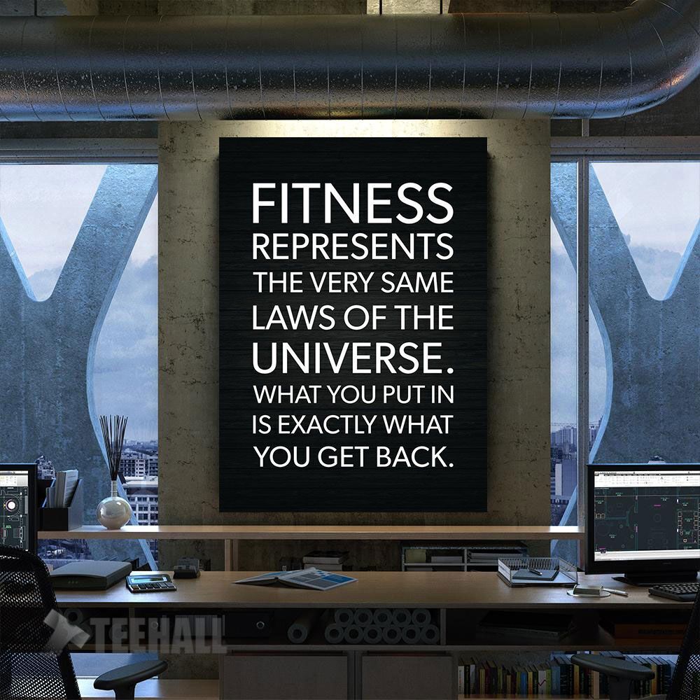 Fitness Laws Of Universe Motivational Canvas Prints Wall Art Decor