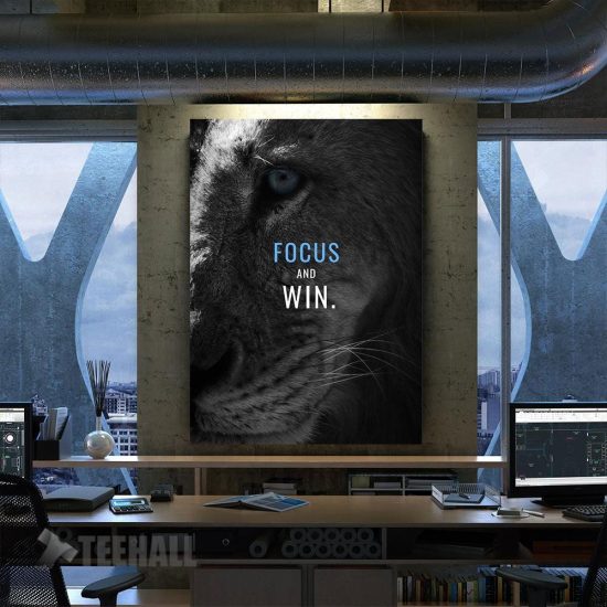 Focus And Win Motivational Canvas Prints Wall Art Decor