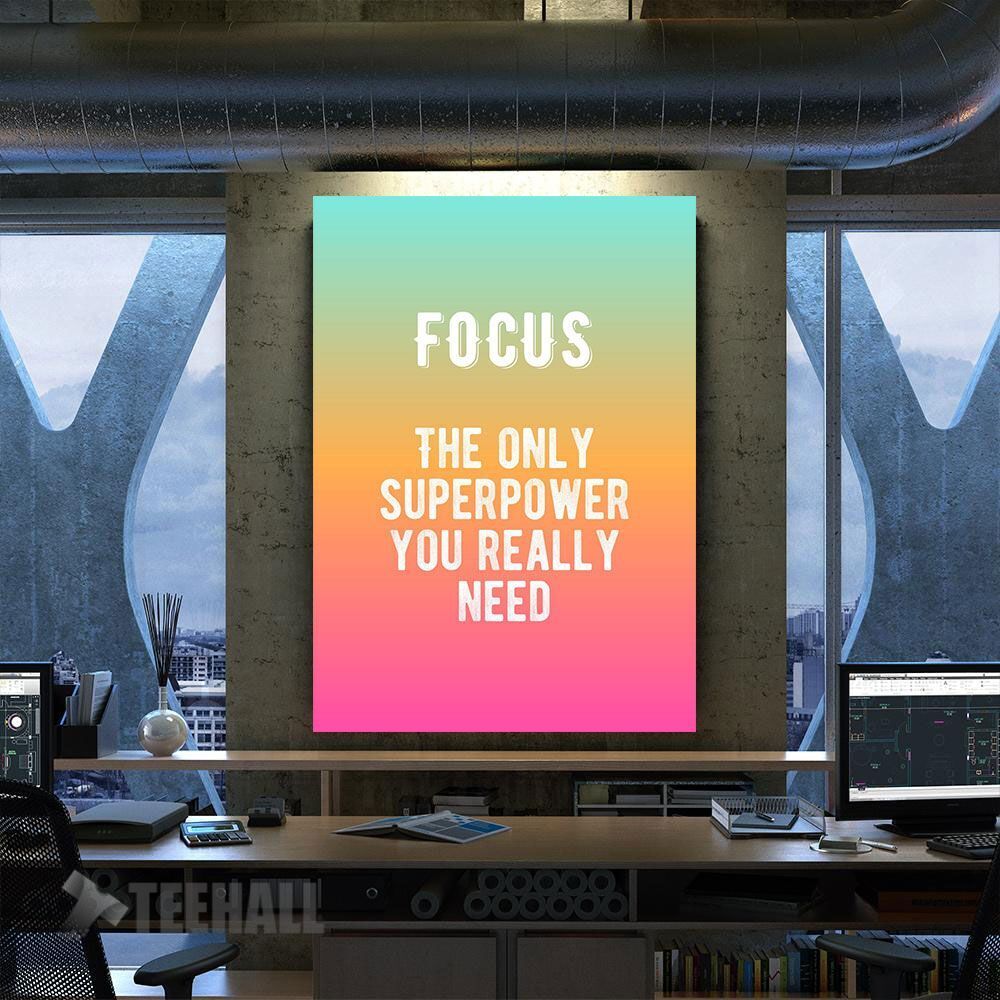 Focus Motivational Canvas Prints Wall Art Decor