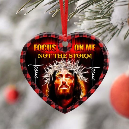 Focus On Me Not The Storm Jesus Christ Ceramic Ornament 2