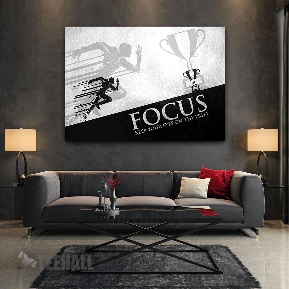 Focus On The Prize Motivational Canvas Prints Wall Art Decor