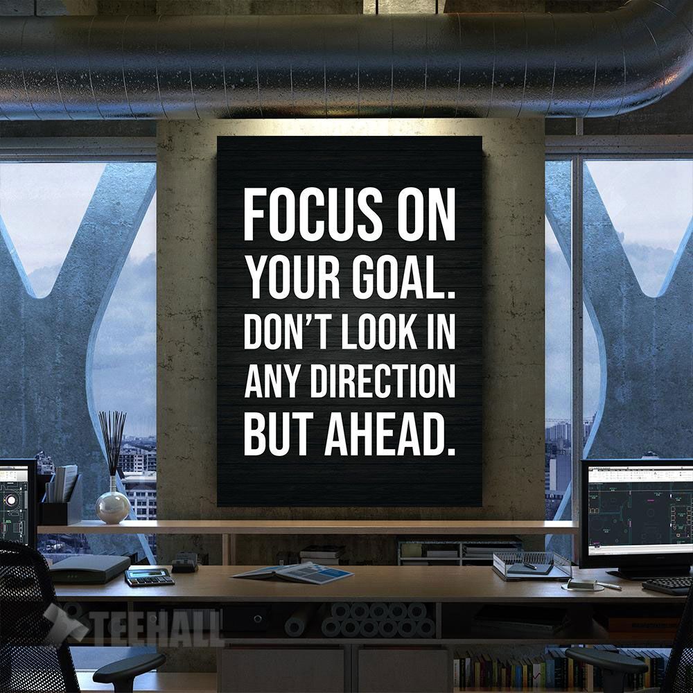 Focus On Your Goal Motivational Canvas Prints Wall Art Decor
