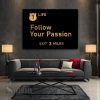 Follow Your Passion Motivational Canvas Prints Wall Art Decor