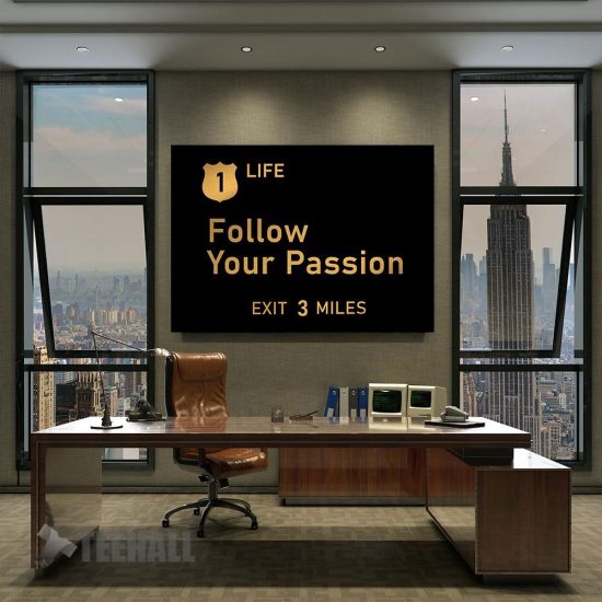 Follow Your Passion Motivational Canvas Prints Wall Art Decor 2